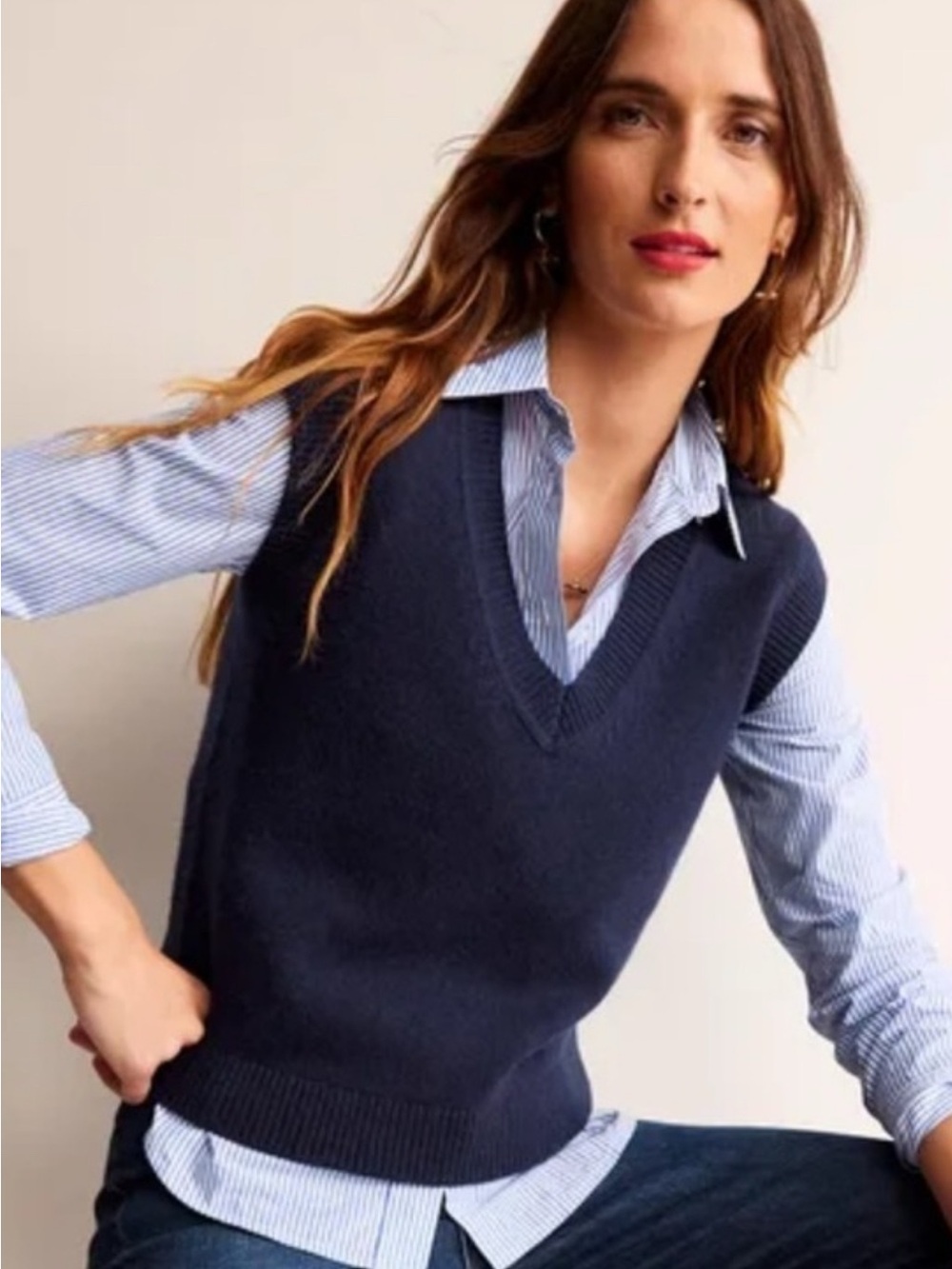 Boden Olivia Merino Wool Sweater Vest S Navy
V-Neck Preppy Quiet Luxury Preppy